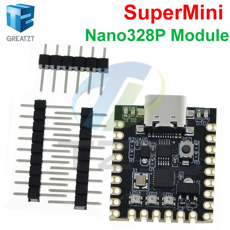 GREATZT NANO V3.0 / Nano SuperMini Type-C Development Board Atmega328p Chip Ch340 Serial Port For Arduino