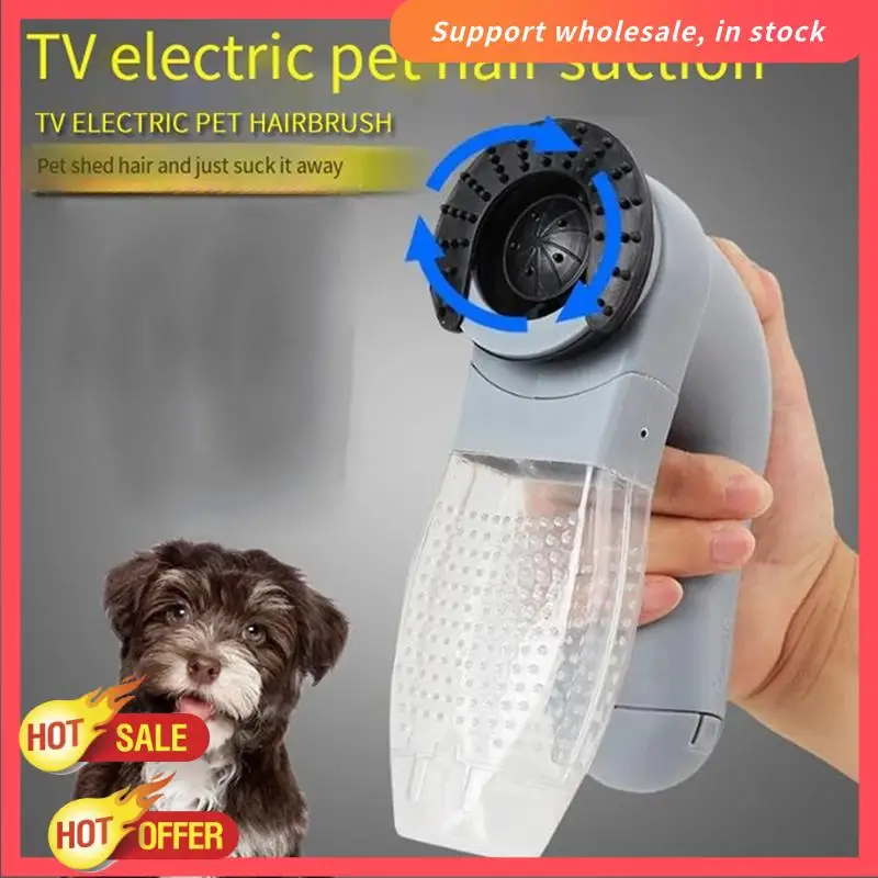 RISE-Electric Pet Hair Vacuum Cleaner Portable Pet Massage Cleaning Vacuum Cleaner Hair Brush Cleaner
