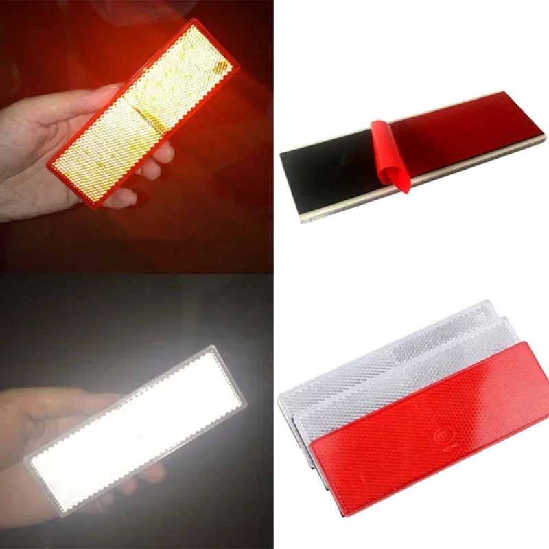 مستطيل عاكس تحذير لوحة ملصق مقاوم للماء ليلة السلامة القيادة سيارة البلاستيك عاكس علامة ملصقات اكسسوارات السيارات #4