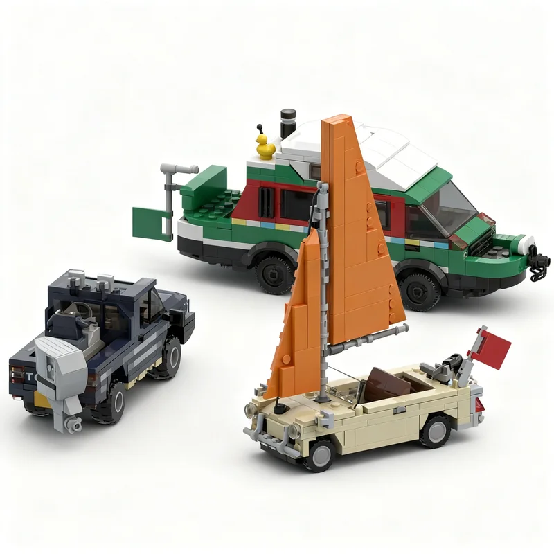 838 個 MOC トップギア水陸両用車モデルビルディングブロック建設クリスマスギフト DIY おもちゃクリエイティブアイデア教育レンガ