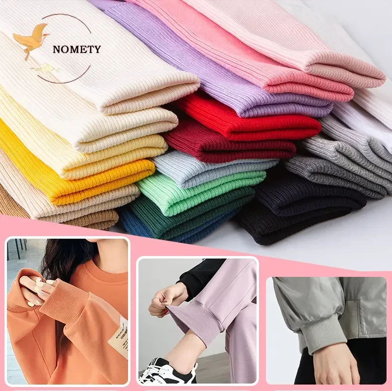 Puños elásticos de canalé para ropa, tejido de punto, suéter, piernas de pantalón, reparación sin problemas, alargamiento, accesorios de costura