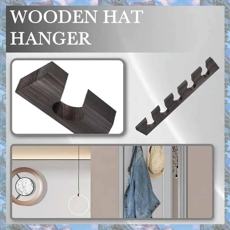 

Best Of 2025-Wooden Hat Hanger For Baseball Cap Home Decor Space-Saving Wooden Organizer With Display Shelf