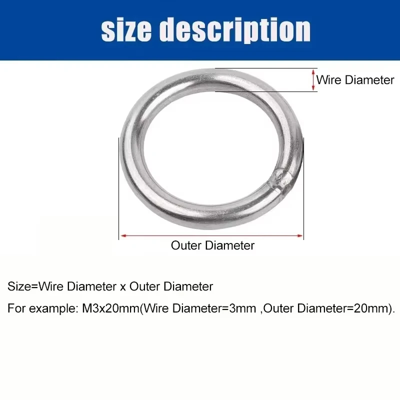 304 Stainless Steel O Ring Outer Diameter:15~500mm Wire Diameter:3/4/5/6/8/10/12mm Strapping Welded Round Rings