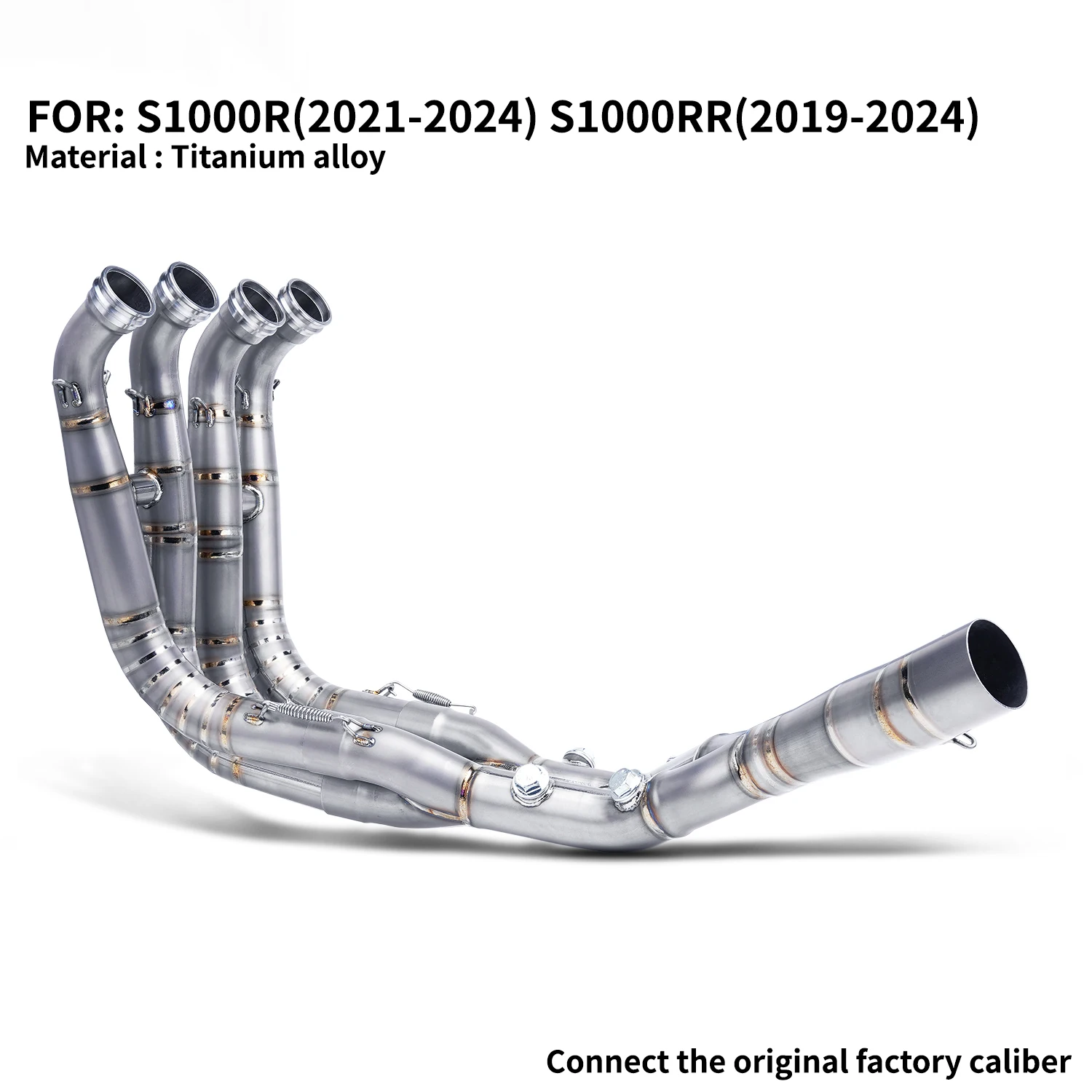 

S1000RR/S1000R Motorcycle Exhaust Header Tube 60MM Ti Alloy Front Link Pipe for S1000RR/R 2019-2024