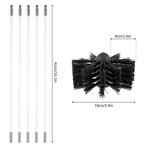Flexibler Schornstein -Scan -Set, Verbrennungs -Scan -Pinsel- und Stangenkit, Rußreinigungsstangen, Nylonbürstenreinigungswerkzeugkit 8 Hauptverkaufsbürsten saubere Schornsteine - №4