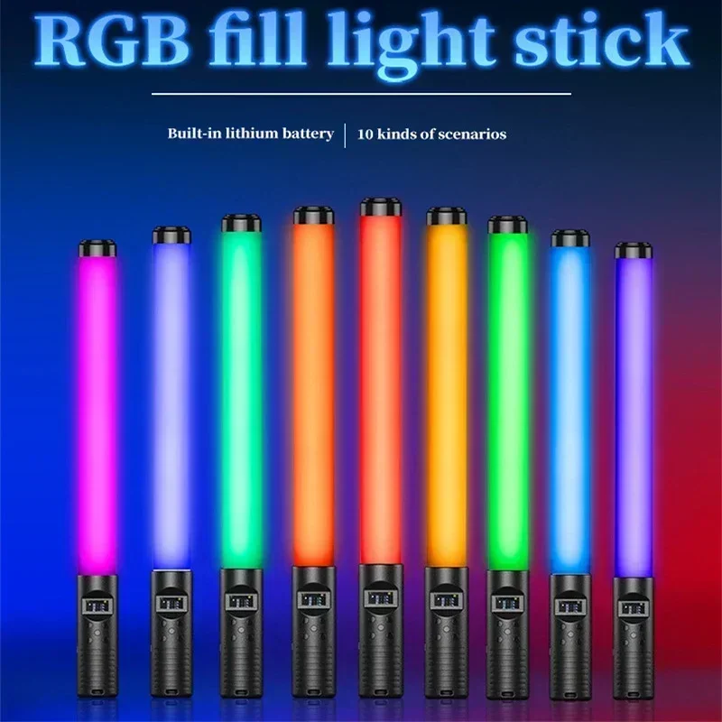 Photography Lighting Stick RGB Handheld LED Light Wand USB Rechargeable 3000-6000K Home Party rgb Fill Lights Flash Lightings