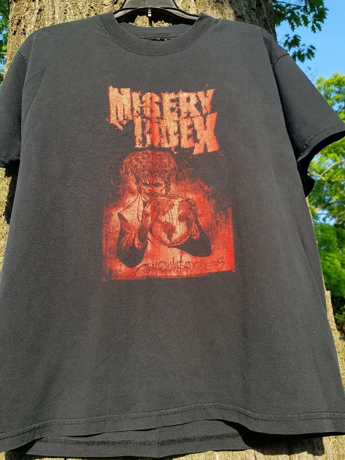 MISERY INDEX CONQUISTADORES SHIRT SIZE MEDIUM GRINDCORE DEATH METAL DYING FETUS