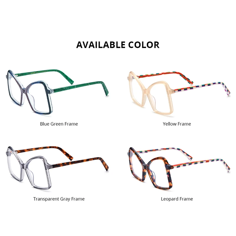 HEPIDEM Multicolor Acetate Glasses Frame Women New Super Size Cat Eye Eyeglasses Spectacles Eyewear H9337