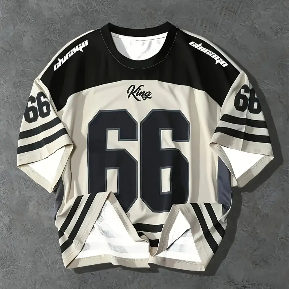 

Мужская 3D Чикаго No. Футболка с принтом 66, повседневная спортивная футболка с круглым вырезом, обычная версия, мужская осенняя одежда, тренировочная одежда