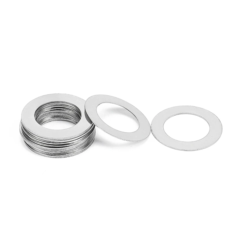 Aço inoxidável Ultra Thin Washer, Ajustando Flat Washer, Junta de Alta Precisão, Espessura 0,1 0,2 0,3 0,5 1. M16-M60