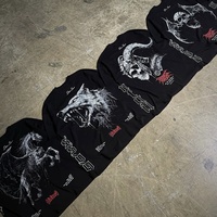 DARC FENRIR MEN OVERSIZED TEE IN BLACK Cotton Loose Printed Shirts WOLVES Men's and Women's Fitness Sports T-shirt Streetwear