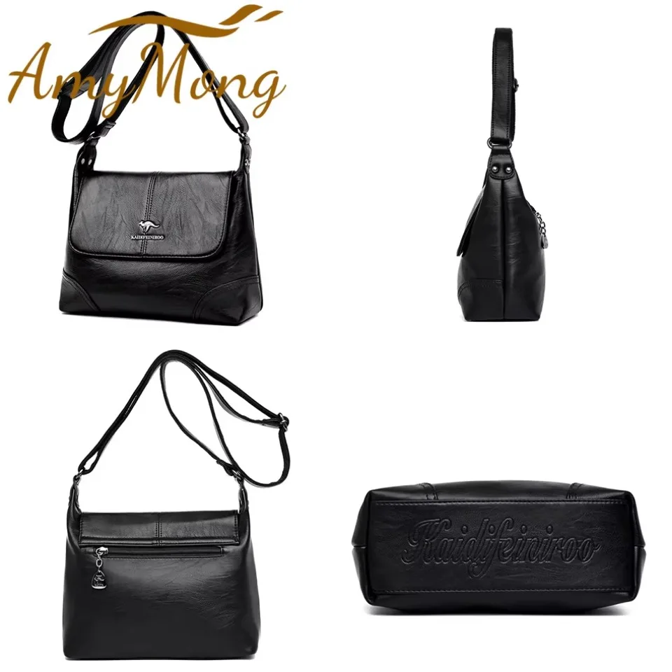 Super kwaliteit lederen luxe designer schoudertassen portemonnees dames klassieke draagtas vrouwelijke messenger waterdichte crossbody sac