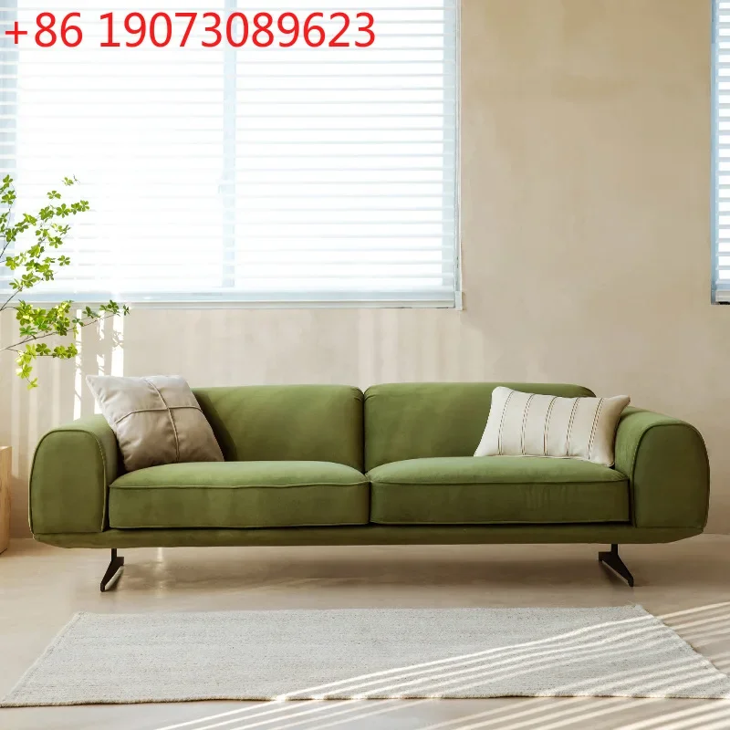 Nordic fabric velvet sofa Japanese retro small apartment living room surprise quiet wind Internet celebrities three