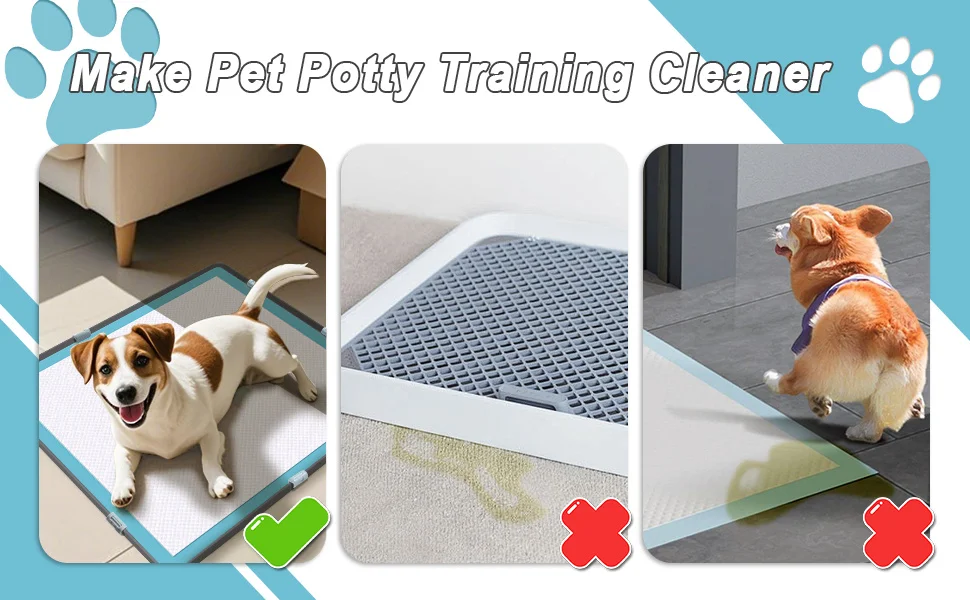 Dog Potty Pad Holder with Raised Edges and Leak-Proof Design - No-Spill Training Pads for Puppies to Safely Protect Floors