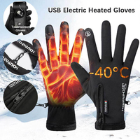 USB Heated Gloves Touch Screen Heated Cycling Gloves Winter Outdoor Sports Heating Thermal Gloves Anti-Slip Unisex Hand Warmer