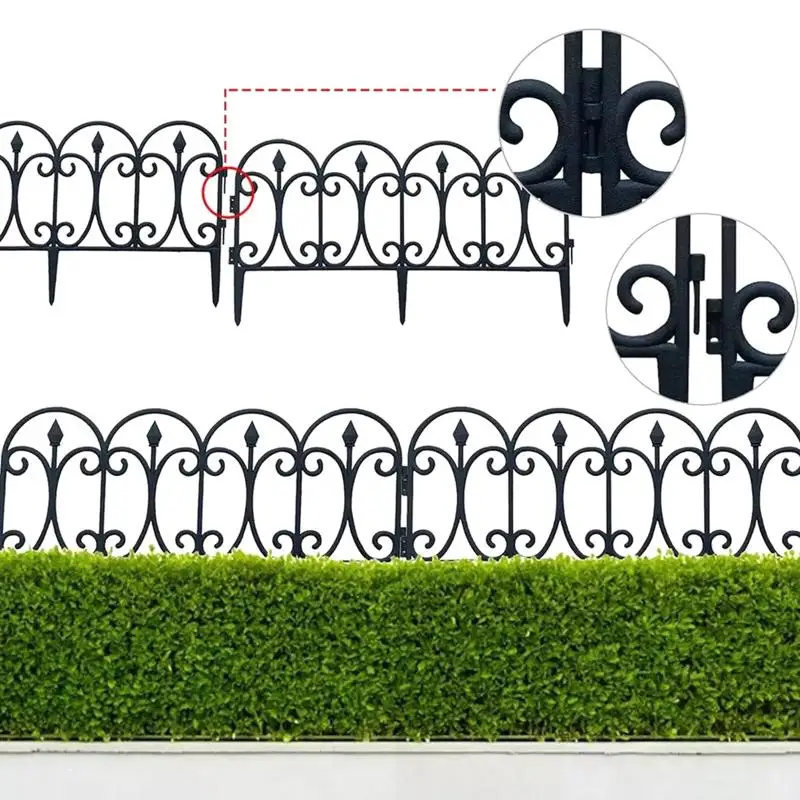 Decorative Garden Fence Outdoor Rustproof Landscape Wire Border Folding Patio Fences Flower Bed Fencing Barrier