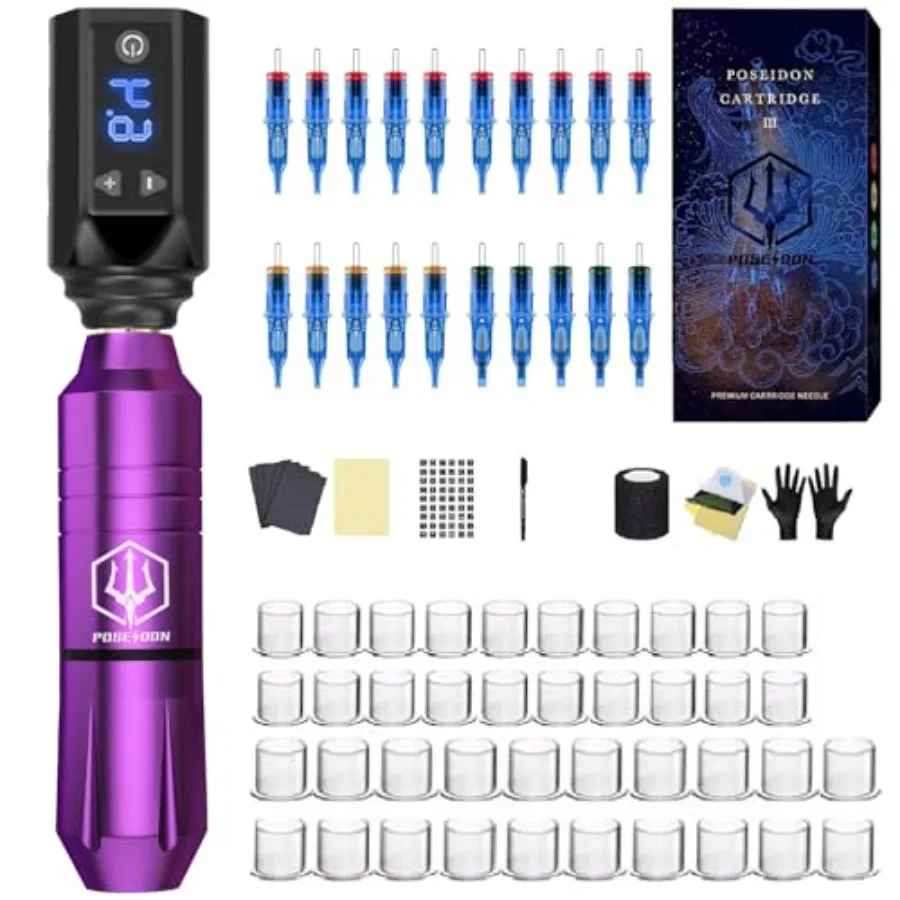 

Беспроводная новая машинка для перманентного макияжа с беспроводным блоком питания, черная, для профессионального использования