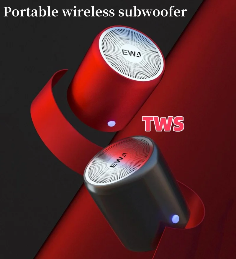 

Subwoofer Wireless Mini Bluetooth Speaker Stereo Mobile Phone Audio Dual Small Steel Cannon Metal Portable Computer Speaker USB