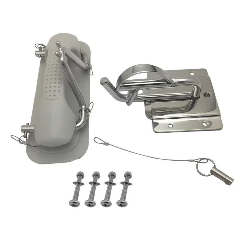 Stainless Steel Curved Docking Bracket Set Davit Column Hardware Accessories for Ships Yachts Speedboats Marine Boat Fittings