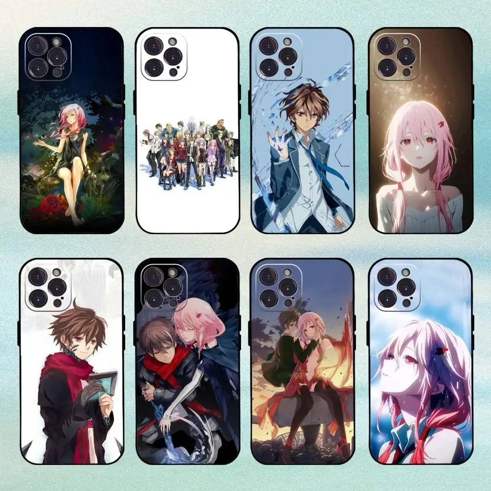

G-Guilty Anime Crown Phone Case For iPhone 16 15 14 13 12 11 Pro Max Plus,5G Soft Black Case