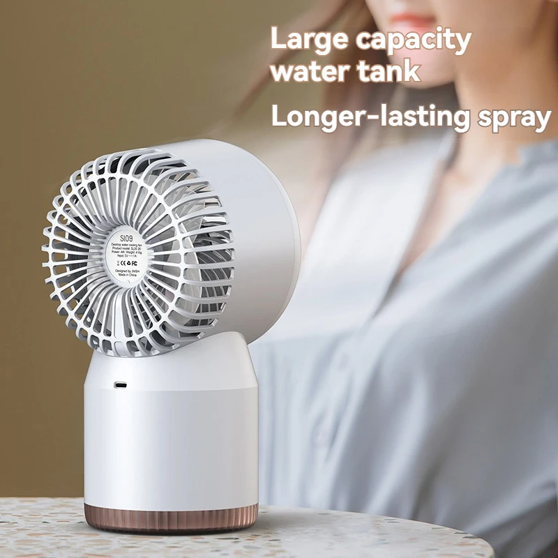 Water cooling cycle spray fan desktop small fan office USB fan humidification spray digital display electric fan four gear night