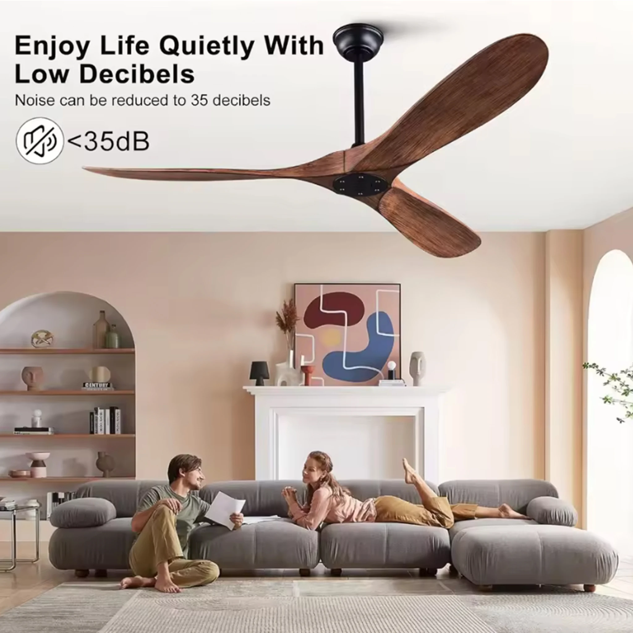 85-265V Big 52 60 Inch ABS Ceiling Fan No Light DC Motor Remote Control Ventiladores Para Casa