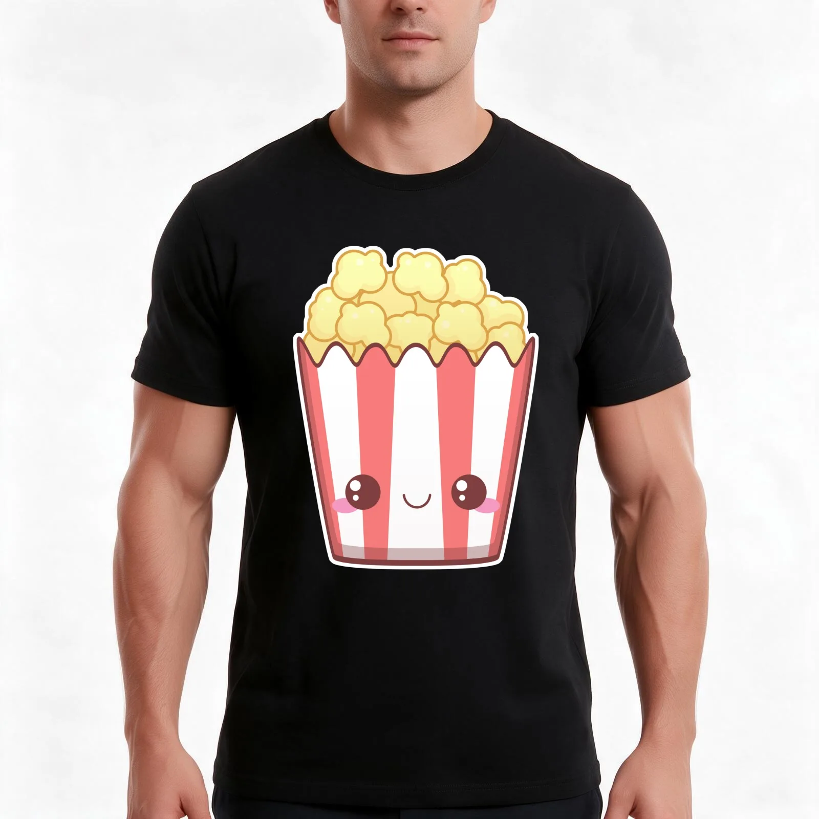 Popcorn! T-Shirt Summer Casual Cotton Tee, Unisex Men Women