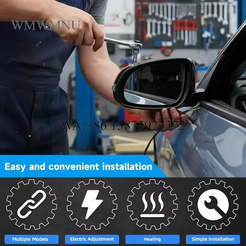 Wmwmnu New for GUANGDA 7 Line Power Heated Black Rearview Backup Mirror OE 1GE011XRAD 1GE001XRAD for Journey 2011-2018 1 Year