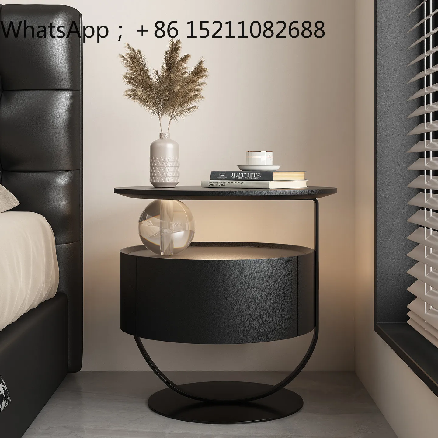 SCY minimalist solid wood soft bag bedside table bedroom creative suspension small storage cabinet bedside rack
