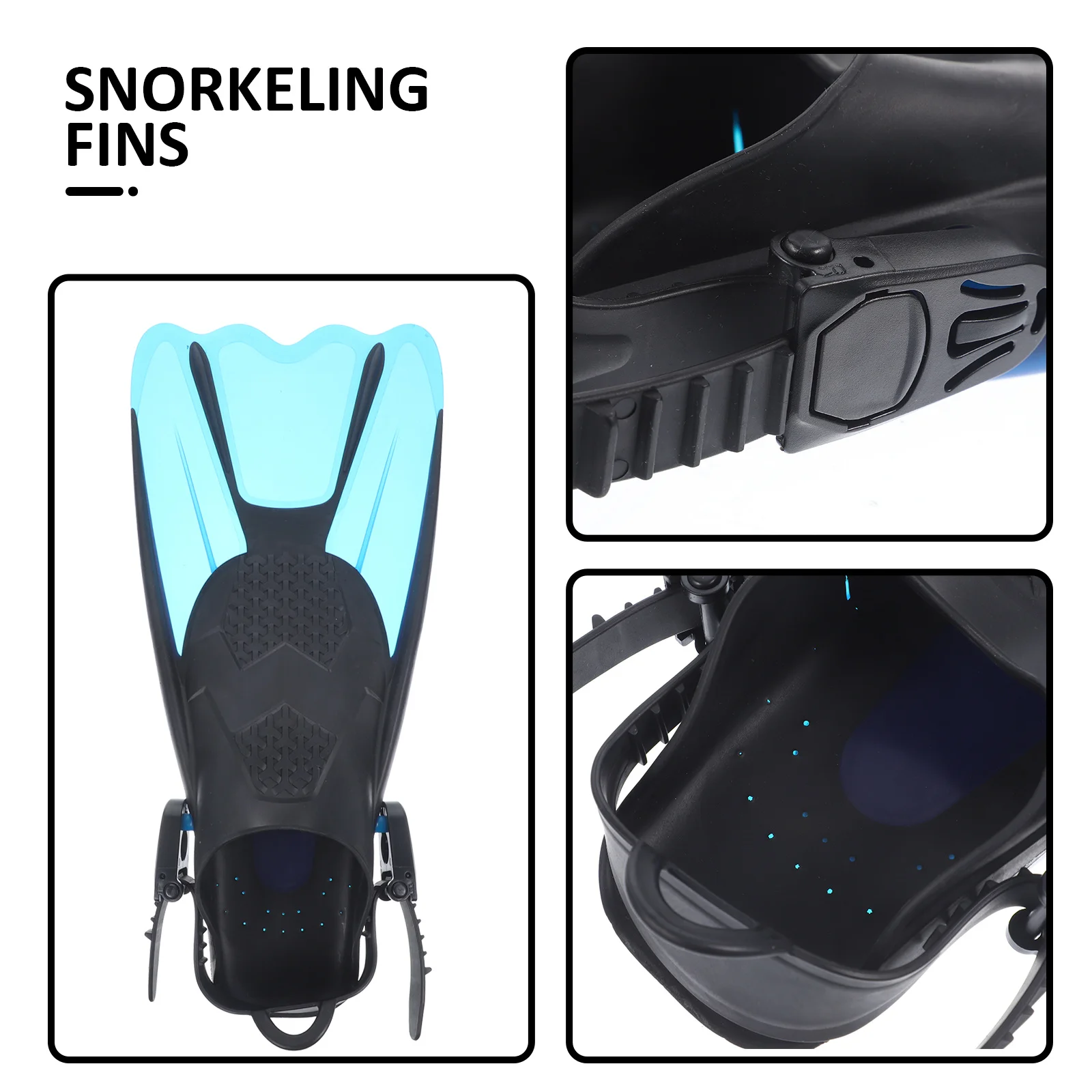 2 stuks snorkelvinnen duiken zwemtraining flipper open hiel hydromechanische vorm zacht flexibel op blote voeten