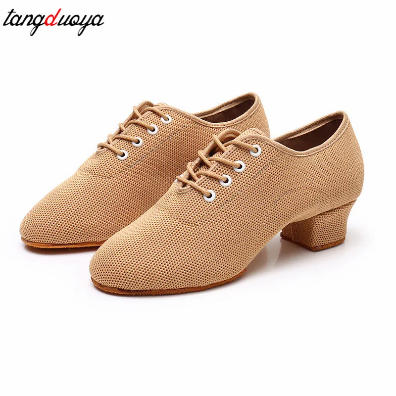 Women Latin Dance Shoes Salsa Jazz Dancing Shoes Woman Heels 3cm/5cm Breath Teachers Ballroom Dance Shoes Ladies Dance Sneakers