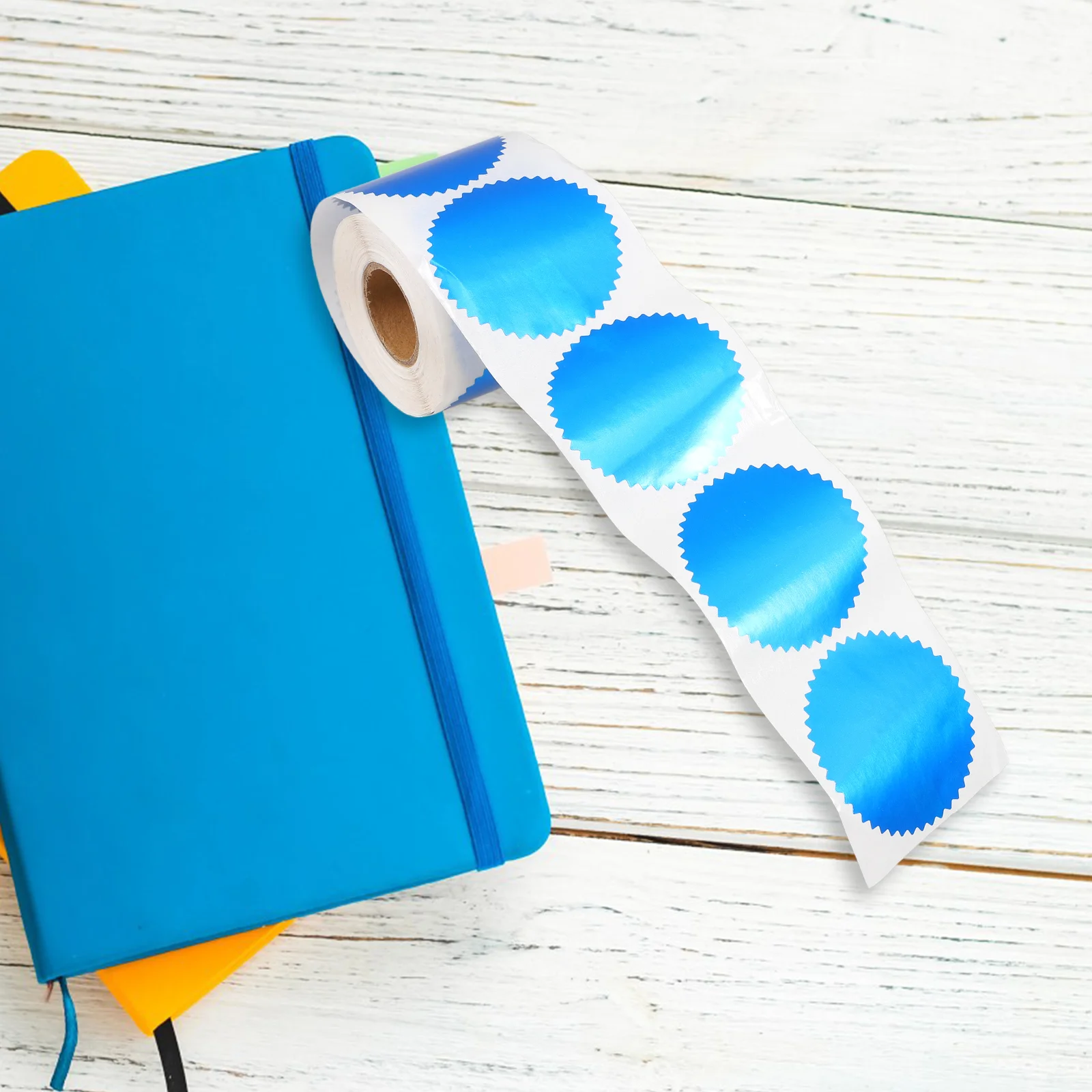 Steel Print Tag Metallic Seals with Serrated Edge Gear Graduation Certificate Stickers