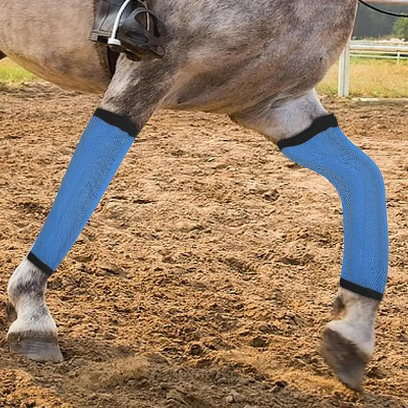 Botas de mosca reutilizables para caballos, Leggings con diseño transpirable, reduce la pierna, 4 piezas