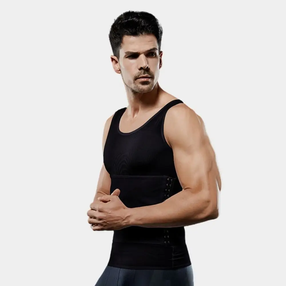 복부 수축 바디 쉐이퍼 조끼 남성용 얇은 캐미솔 쉐이퍼 슬리밍 쉐이프웨어 언더셔츠 란제리 허리 트레이너 탱크탑