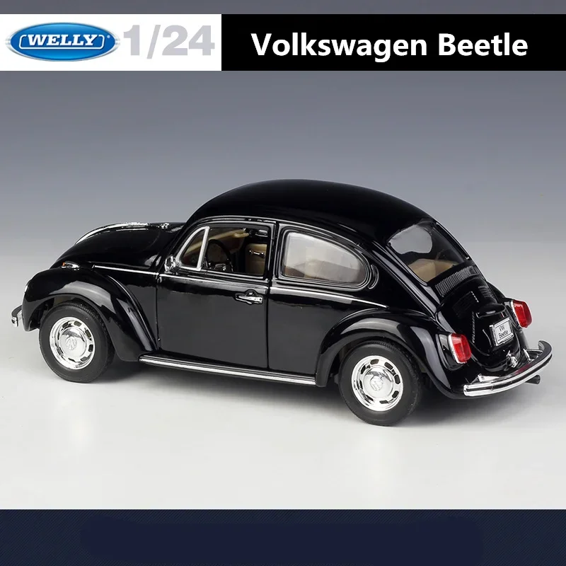 WELLY-modelo de coche de aleación Volkswagen Beetle 1:24, vehículo de juguete de Metal fundido a presión, colección de alta simulación, juguetes para niños, regalos