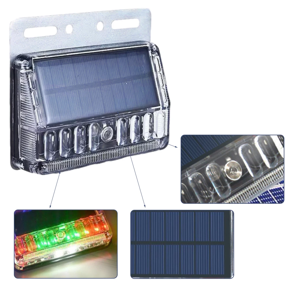 Solar Alarm Warning Light LED Lamp for Universal Cars, SUVs, and Vans