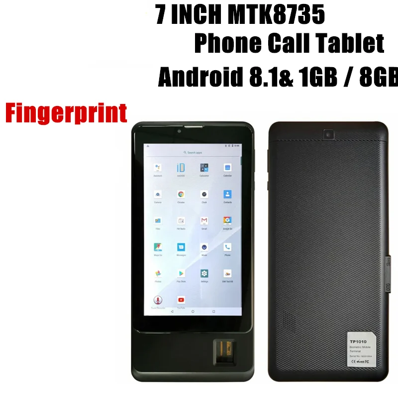 2025 Flash Sales Fingerprint Android 8.1  Phone Call Tablet 7 '' MTK8735 GSM 1GB /8GB IPS Screen Quad Core 4000mAh Dual SIM Slot