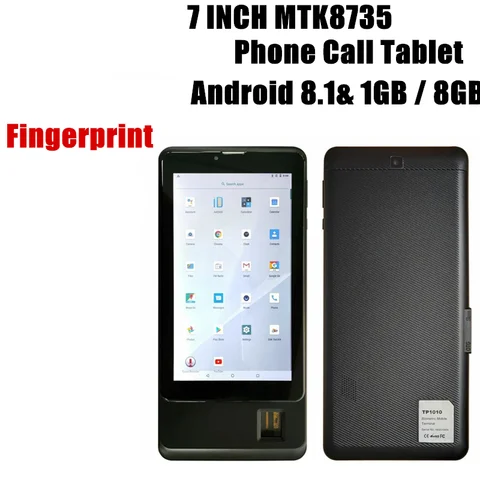 2026 Flash Sales Fingerprint Android 8.1  Phone Call Tablet 7 '' MTK8735 GSM 1GB /8GB IPS Screen Quad Core 4000mAh Dual SIM Slot