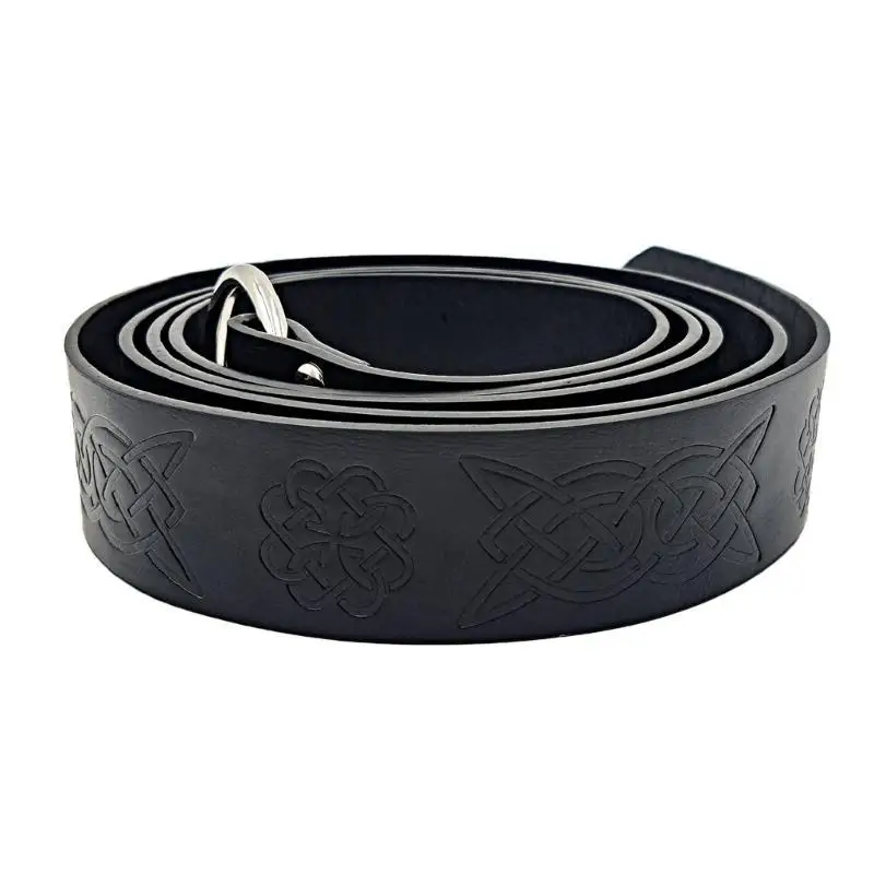 652F Embossing Medieval Waist Belt for Cosplay Parties Coin Purse Horseman Waistband