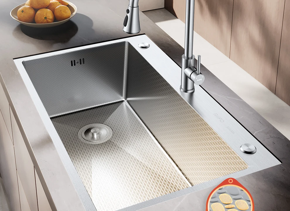 حوض المطبخ 5 مللي متر حوض الخضار السميك فتحة واحدة كبيرة 304 الفولاذ المقاوم للصدأ حوض غسالة صحون حمام سباحة منزلي #1