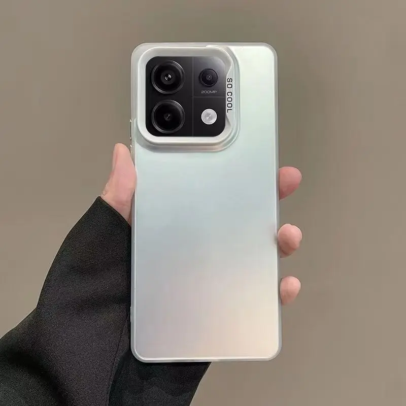 غطاء خلفي صلب لـ Xiaomi Redmi Note ، جلد الشفق المعدني ، ليزر غير لامع ، فاخر ، Redmi Note 13 Pro Plus ، 5G