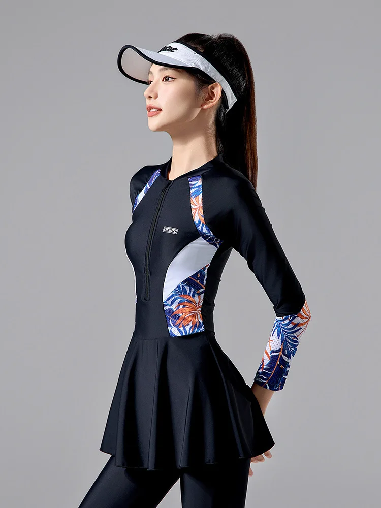 

Женский раздельный купальник большого размера с длинными рукавами и брюками, для серфинга, дайвинга, пляжного отдыха и термальных источников