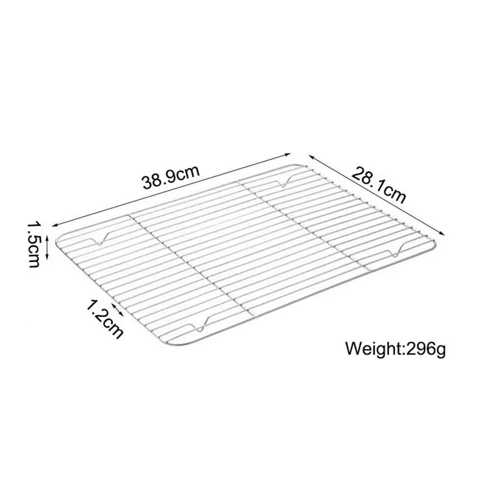 New Stainless Steel Cooling Rack Non-stick Silver Baking Tray Barbecue Cooking Mesh Shelf
