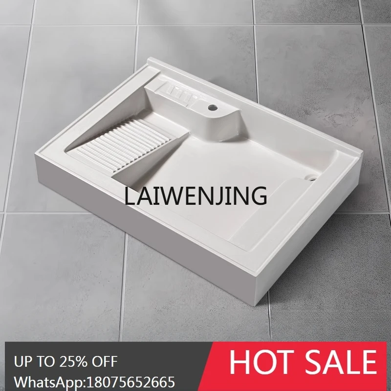 custom small apartment balcony laundry cabinet countertop machine upper basin laundry sink washboard integrated