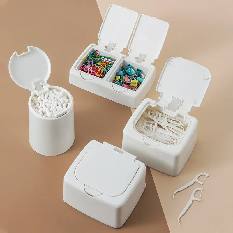 Cotton Swab Storage Box Makeup Organizer Jewelry Cosmetic Medicine Container Pop Window Type Beads Hairpin Jewelry Storage Box