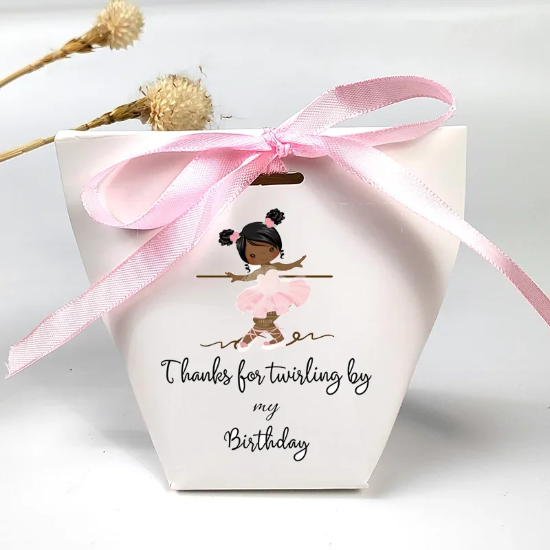 5pcs Ballet dance themed Thank You candy gift boxes Tutu Ballerina Girls Birthday Party Table Centerpiece decoration Favor