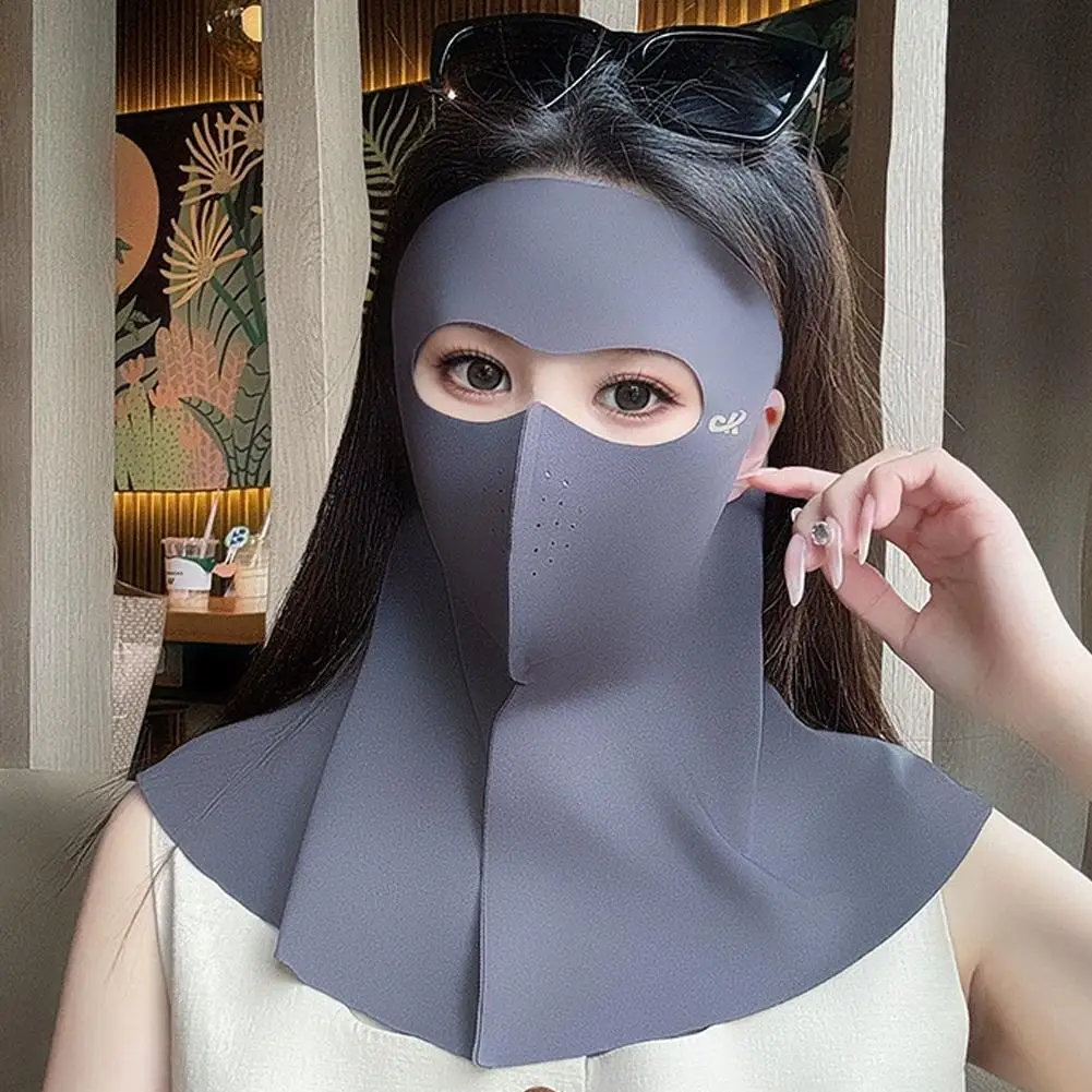 Fashion Ice Silk Sun Protection Mask with UPF50+ for Ultimate UV Protection and 3D Anti-UV Neck Scarf for Summer Fashion Trends image 3
