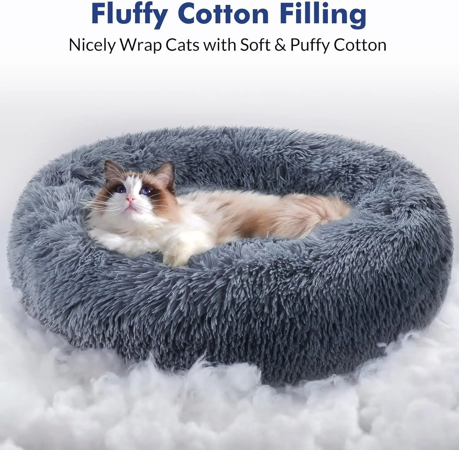 Cat Bed Long Plush Warm Sleeping Cat Nest Winter Pet Supplies for Sleeping Anti-slip Soft Plush Pet Bed for Cats Small Dogs