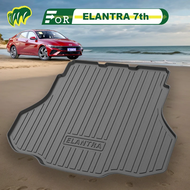 

For Hyundai ELANTRA 7th 2022 2023 2021-2024 Custom Fit Car Trunk Mat All Season Cargo Mat 3D Shaped Laser Measured Trunk Liners