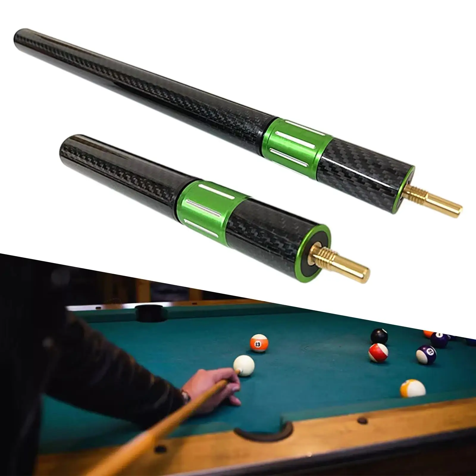 

Billiard Cue Extension Portable Billiard Room Adjustable Lightweight Carbon